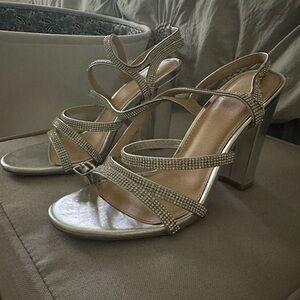 silver diamond heels